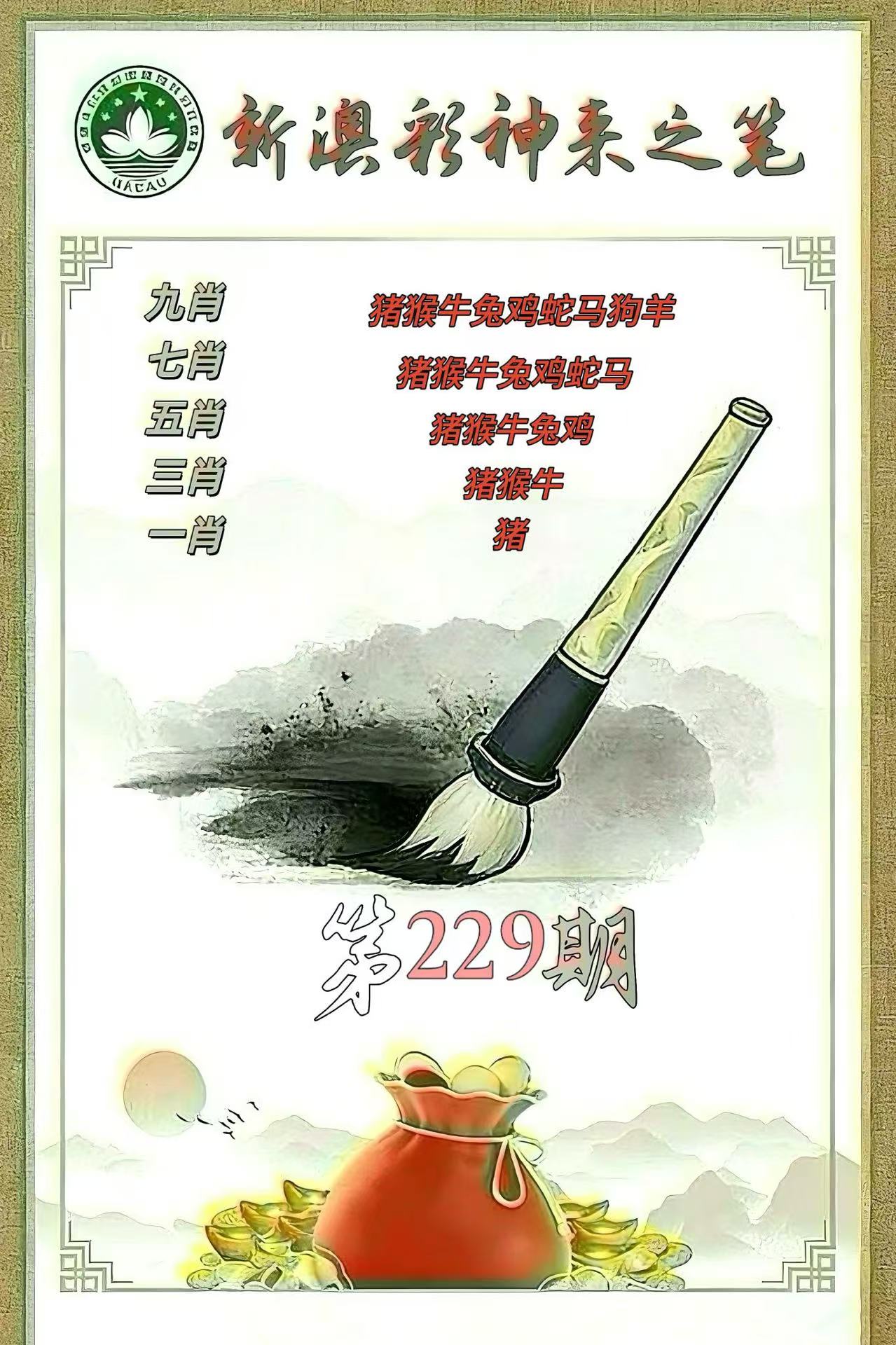第229期公式九肖